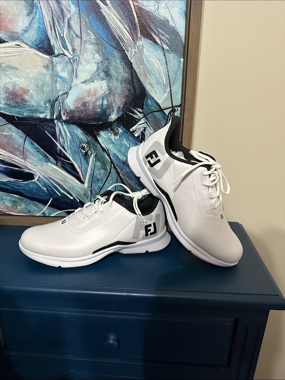 FootJoy White and Black Men's Athletic Golf Sneakers